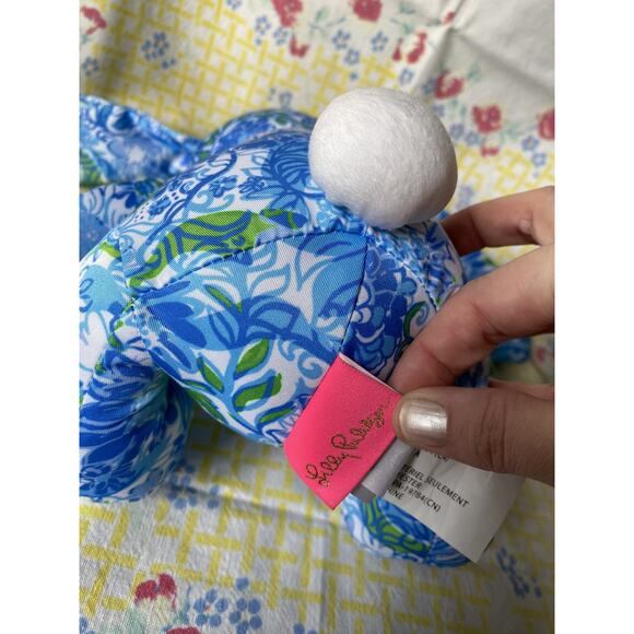 SHIPS IN 24 HRS LILLY PULITZER Plush Bunny FRENCHIE BLUE Rabbit Toy SUNS OUT New - Picture 2 of 4